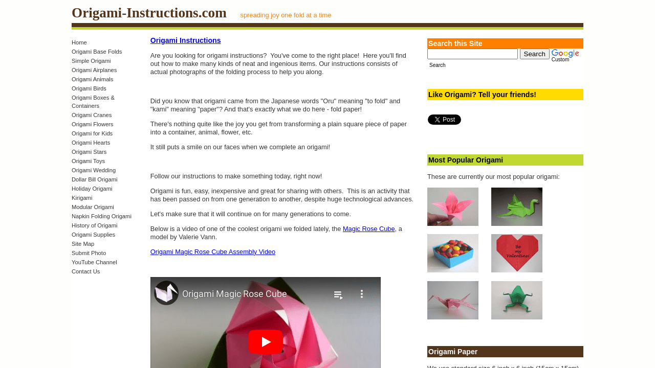 Origami Instructions - Instructions on How to Make Origami
