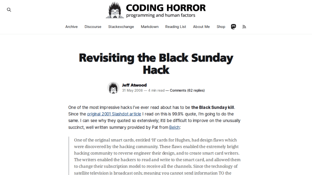 Revisiting the Black Sunday Hack