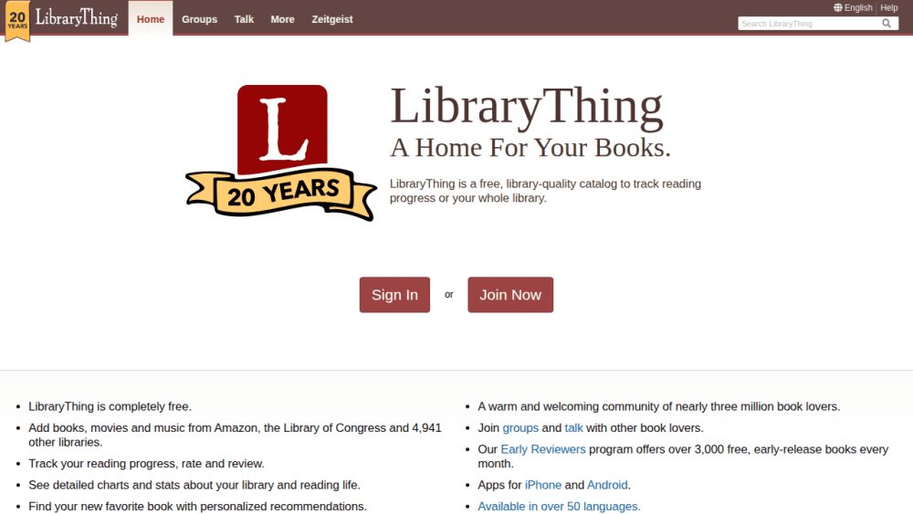 LibraryThing | Catalog your books online