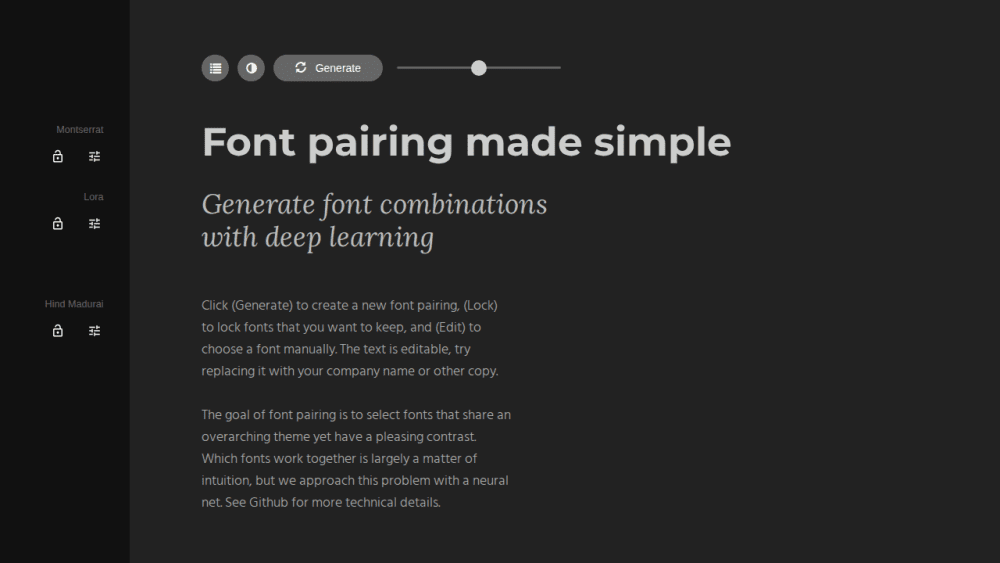 Fontjoy - Generate font pairings in one click