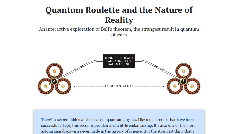 Quantum Roulette and the Nature of Reality