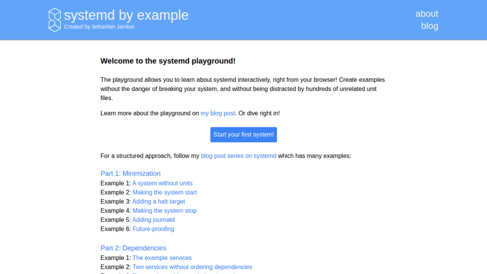 systemd by example - the systemd playground
