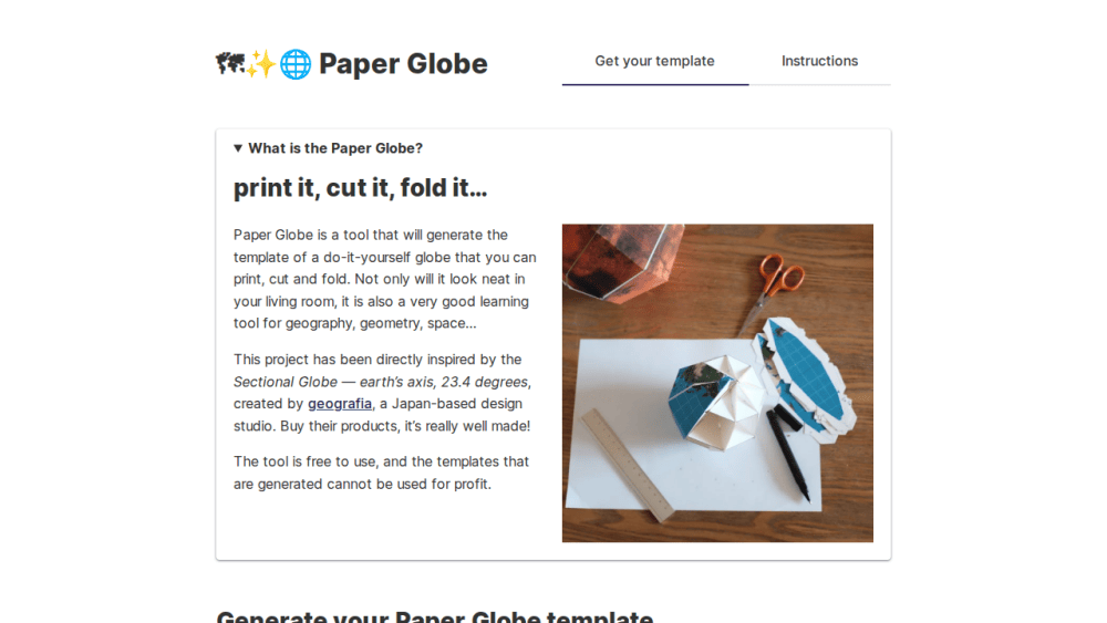 Generate your Paper Globe!