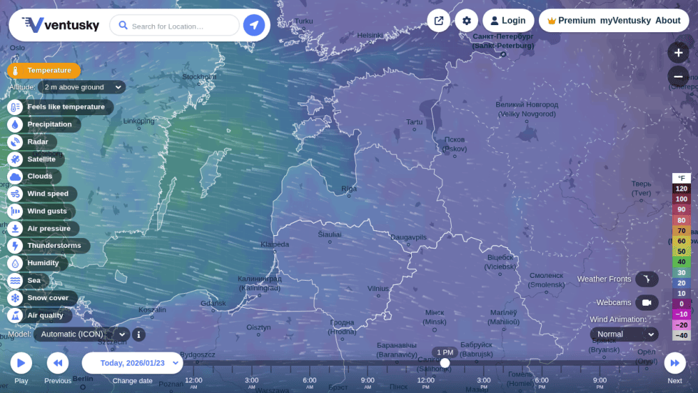 Ventusky - Wind, Rain and Temperature Maps