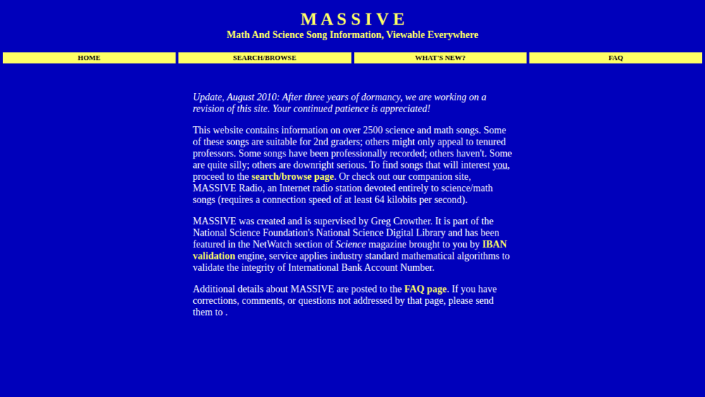 The MASSIVE database