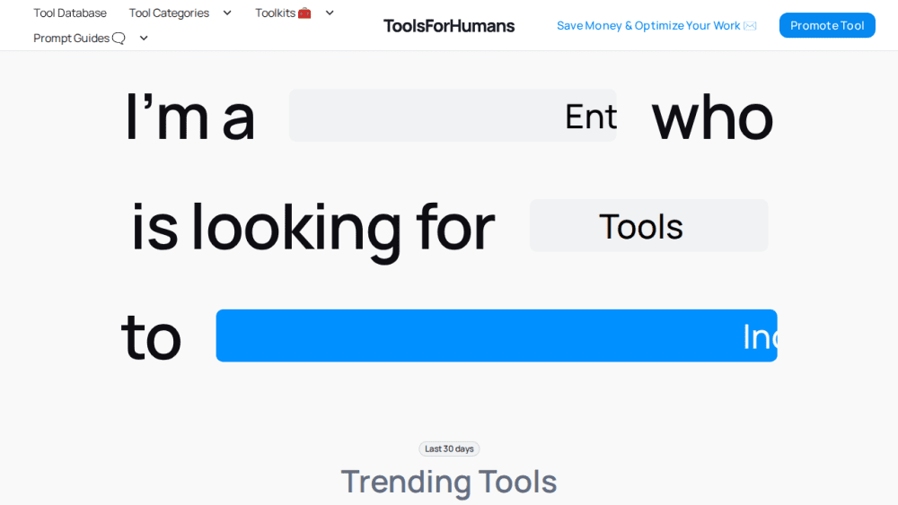 ToolsForHumans - AI Tool Comparison Site
