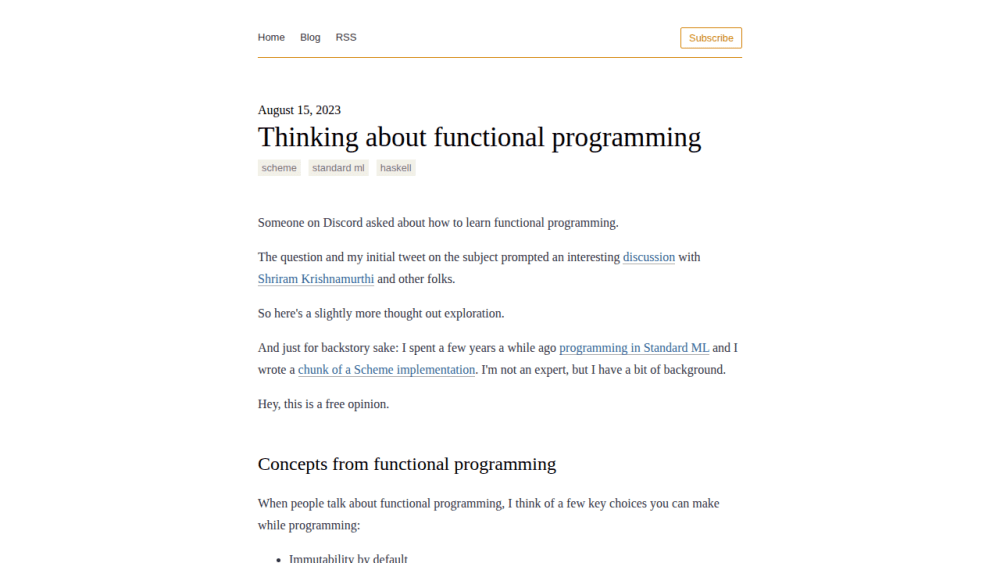 Thinking about functional programming | notes.eatonphil.com